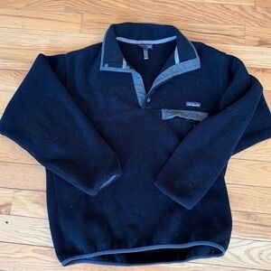Men’s Patagonia Synchilla Snap T Fleece Pullover Black Size Medium